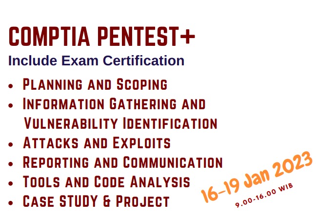 CompTIA Pentest+ (16-19 Januari 2023) 