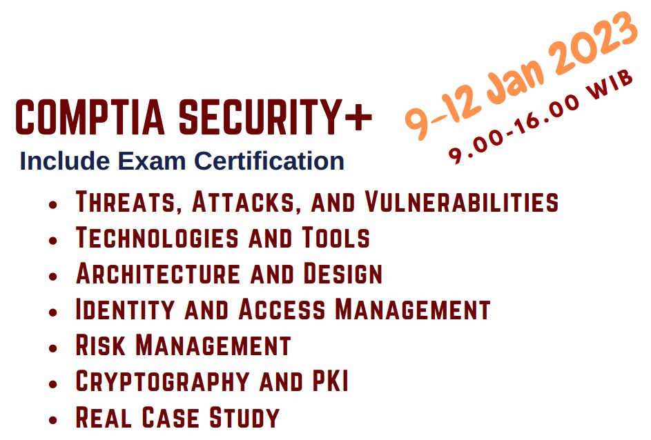 CompTIA Security+ (9-12 Januari 2023)