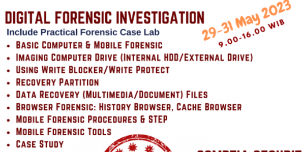 Digital Forensic Investigation (29-31 Mei 2023) 