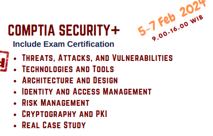 CompTIA Security+ (5-7 Februari 2024)